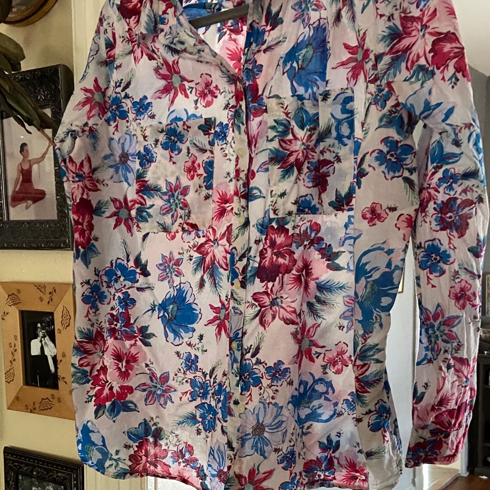 GAP Multicolor Floral Boyfriend Fit Shirt